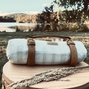 Manta de picnic grande con orificio para sombrilla: impermeable y portátil para uso en exteriores