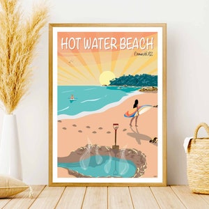 Hot Water Beach Travel Poster, New Zealand