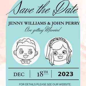 Save The Date Customizable with Villagers Digital File