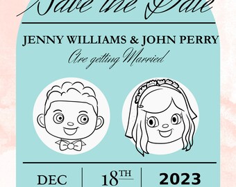 Save The Date Customizable with Villagers Digital File
