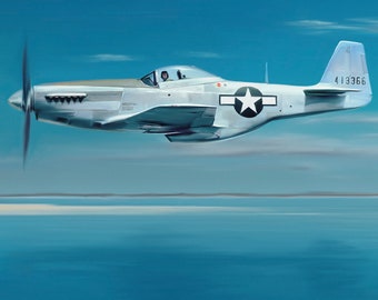 P-51D マスタング プリント：チャック・イェーガーの第二次世界大戦の