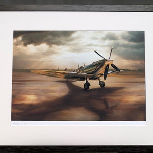 Spitfire WW2 military aviation -  Collectable signed limited edition print by Nick Stone - ideal gift