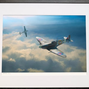 Spitfire WW2 military aviation - collectable signed limited edition fine art print by Nick Stone - ideal  gift