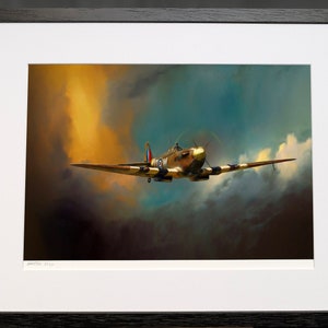 Spitfire YT W WW2 Military Aviation Painting by Nick Stone - collectable signed limited edition art print - ideal gift