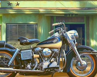 Harley Davidson ElectraGlide Classic: gesigneerde motorkunstprint