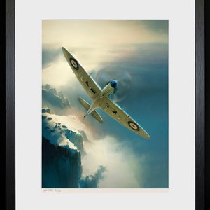 Spitfire Over Norway Print: Signed WW2 Aviation Art, Collectible Fine Art