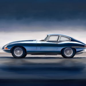 Impression d&#39;art Jaguar Type E : giclée automobile signée en édition limitée