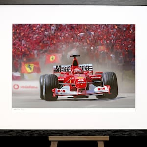 F1 Michael Schumacher Ferrari  2002 Motorsport Painting by Nick Stone - collectable signed limited edition print - ideal gift