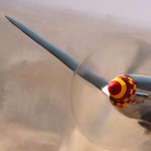 P51 Mustang Fighter Plane Over Berlin - WW2 military aviation signed limited edition fine art print by Nick Stone -  gifts for men