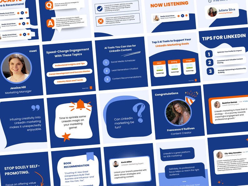 50 Linkedin Post Templates for Engagement, Edit in Canva, Social Media ...