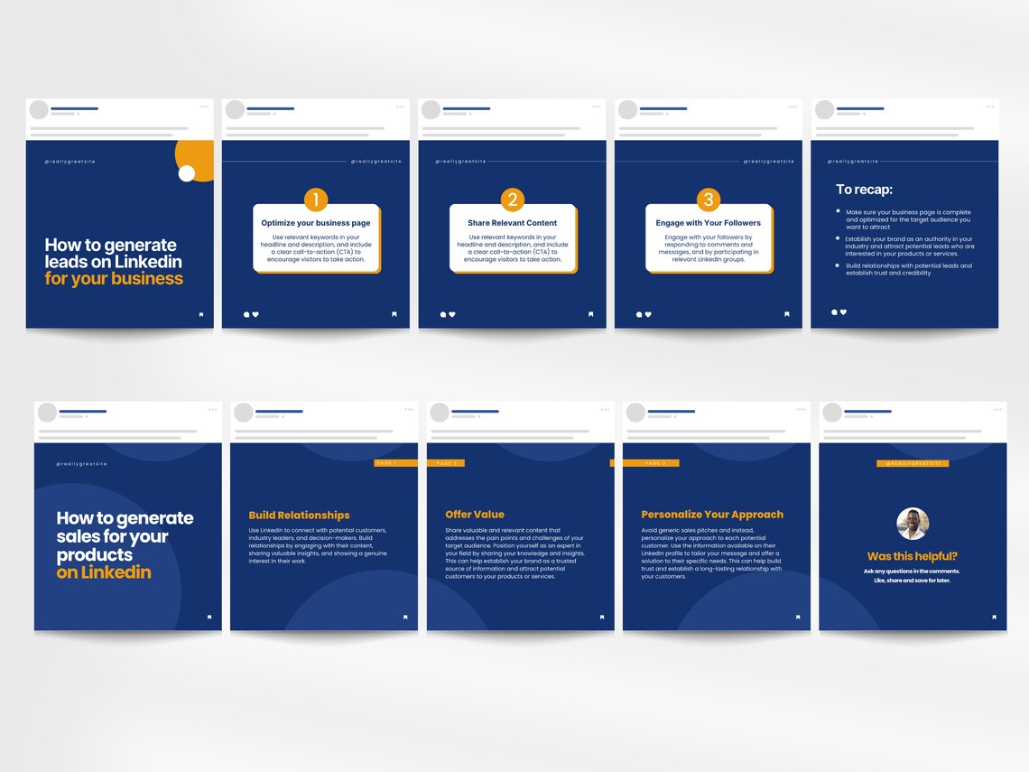 2 Linkedin Carousel Templates to Edit in Canva, Generate Engagement ...
