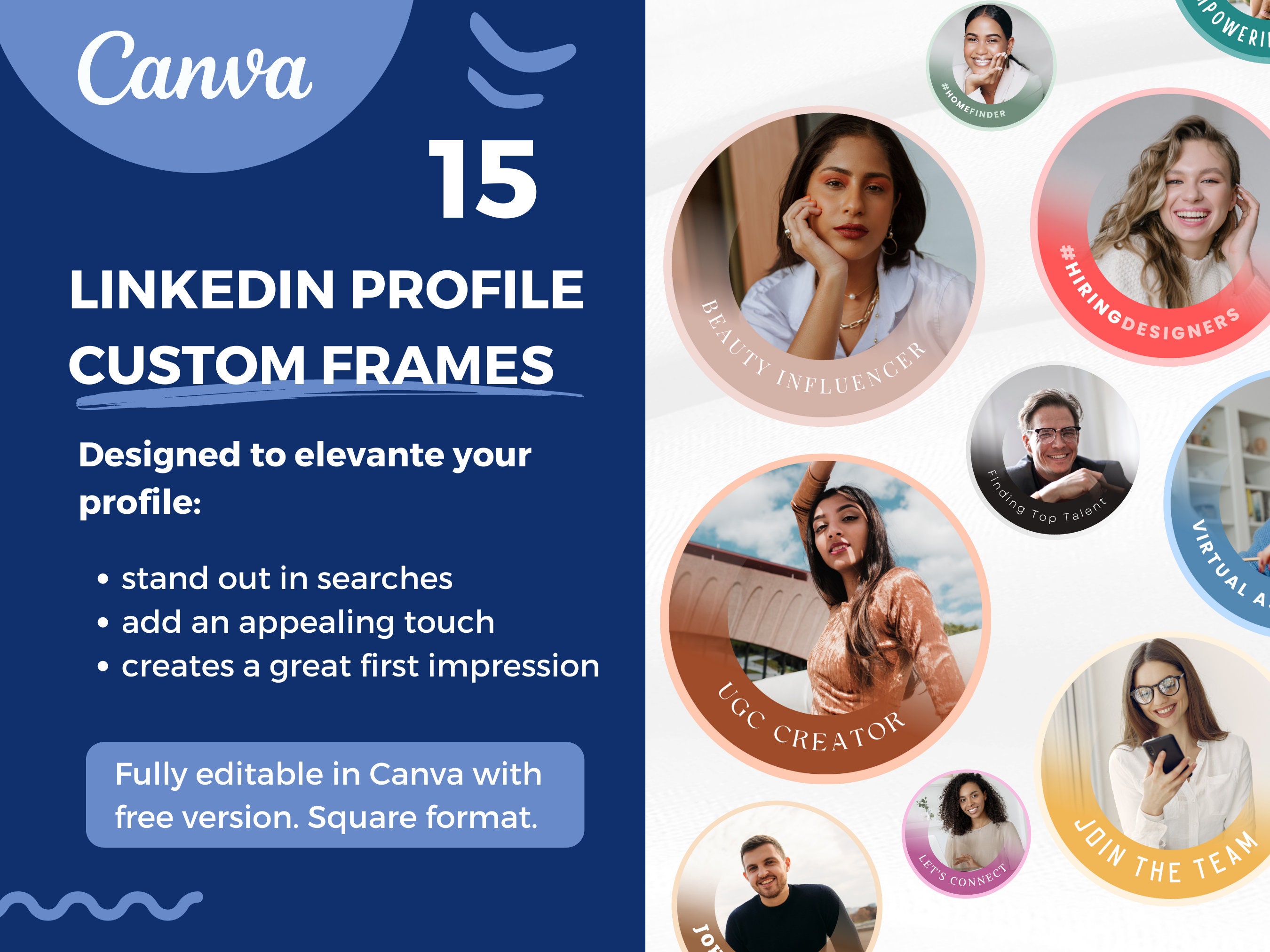 15 Linkedin Profile Photo Frames Templates Edit in Canva Etsy