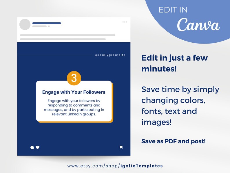 2 Linkedin Carousel Templates to Edit in Canva, Generate Engagement ...