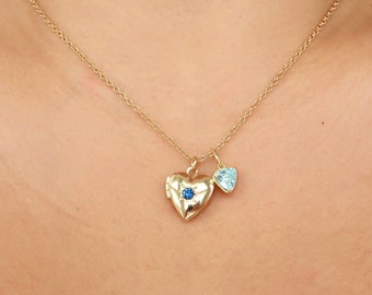 Medallón de corazón relleno de oro de 18 quilates, se puede abrir, collar con medallón con foto, collar conmemorativo, collar con medallón con foto, gargantilla de corazón.