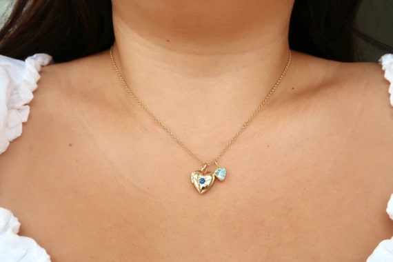 18K Gold Filled Heart Locket, Can Be Opened, Photo Locket Necklace, Memorial Necklace, Locket Necklace With Photo, Heart Choker Necklace.