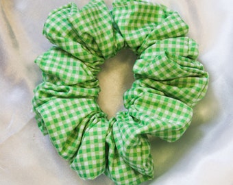 Green gingham Scrunchie