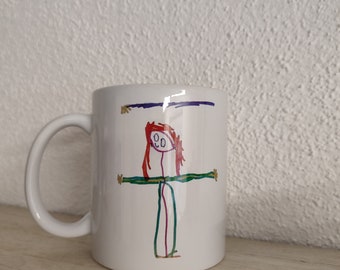 Cadeaubeker "eigen ontwerp" koffiebeker 330 ml cadeaubeker met zelfgeschilderde/ontworpen afbeeldingen, cadeau-idee Moederdag, Vaderdag