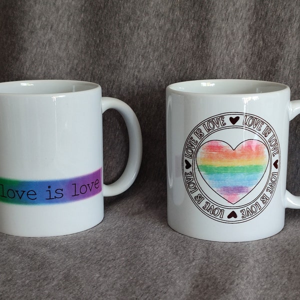 SPENDENAKTION Tasse "love is love"  Kaffeetasse  330 ml Pride, Pridemonth, queer, LGBTQIA+ Love is Love