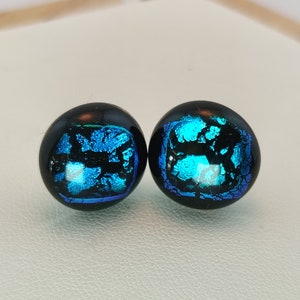 Earrings "Abyss" with unique glass stones