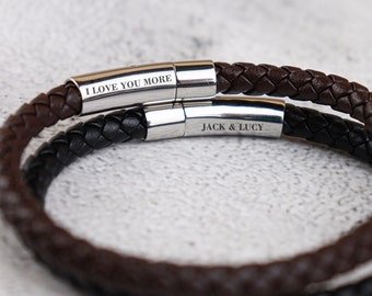 Men's Brown Leather Bracelet - Etsy