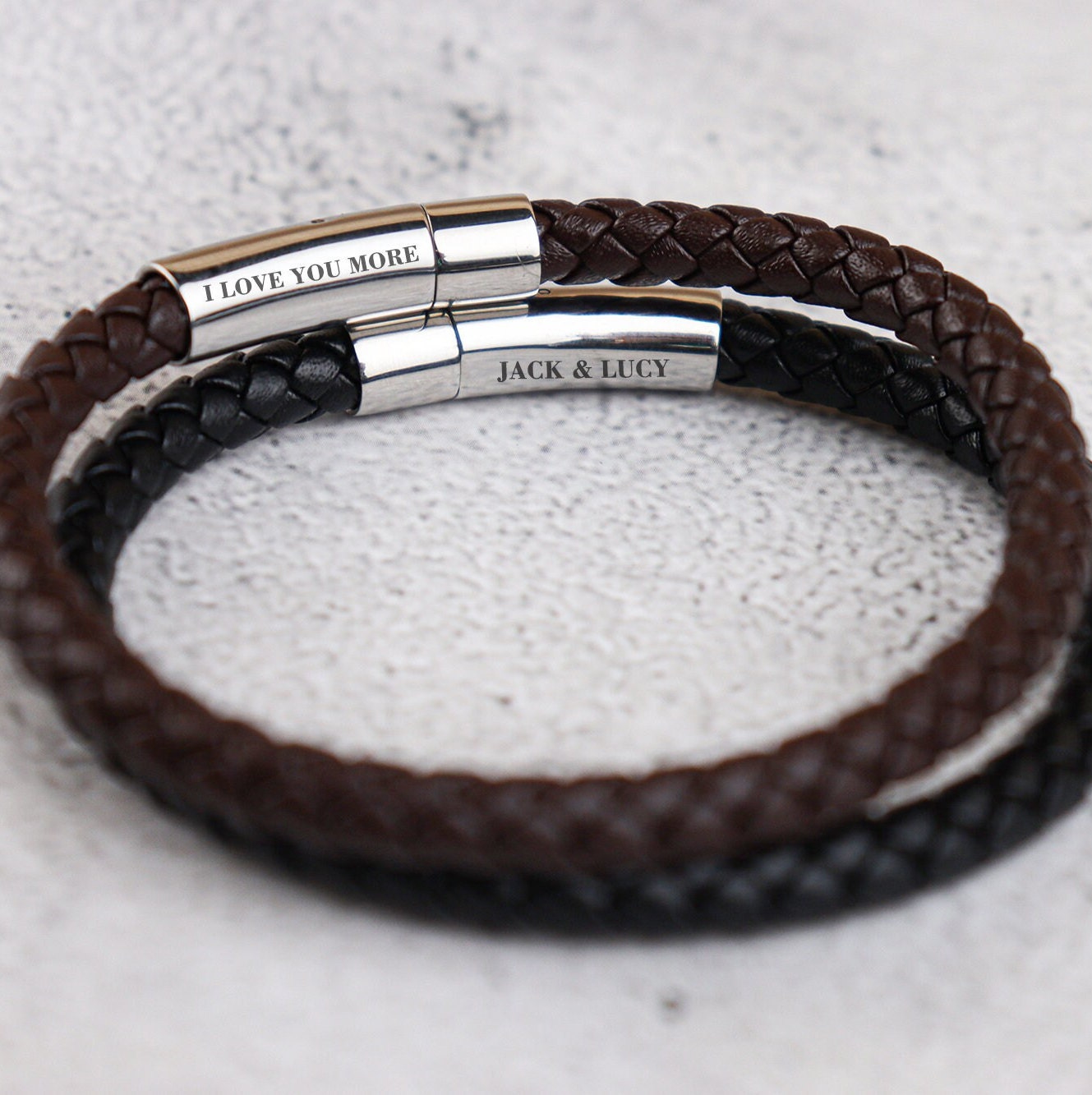 Mens name bracelet leather Clearance