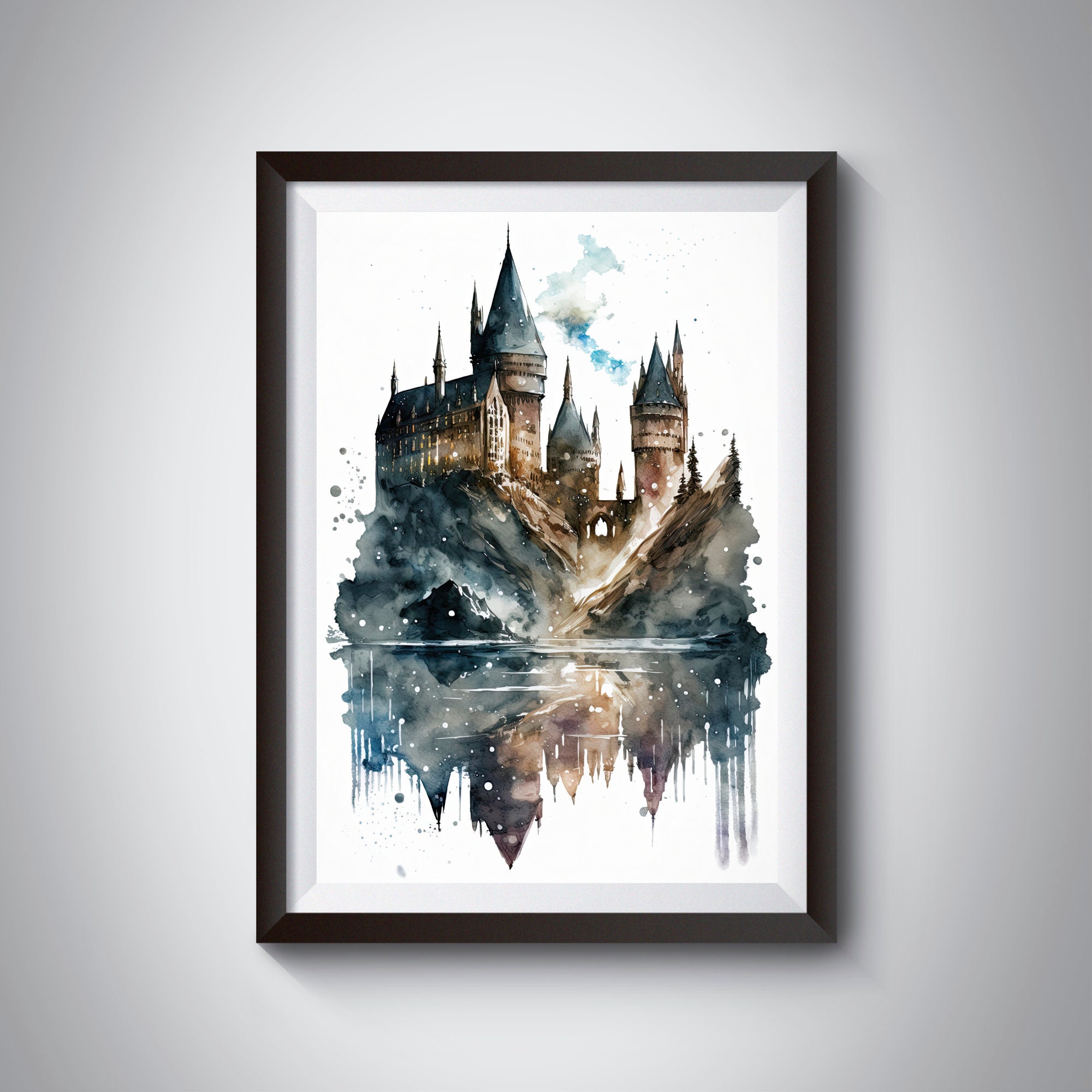 Harry Potter Wall Art Hogwarts Wall Decor Harry Potter Poster Hogwarts Watercolor Painting Harry