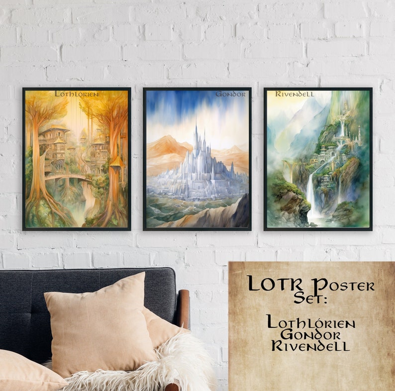 Lord of the Rings Wall Art Middle Earth Wall Decor Lord of the Etsy