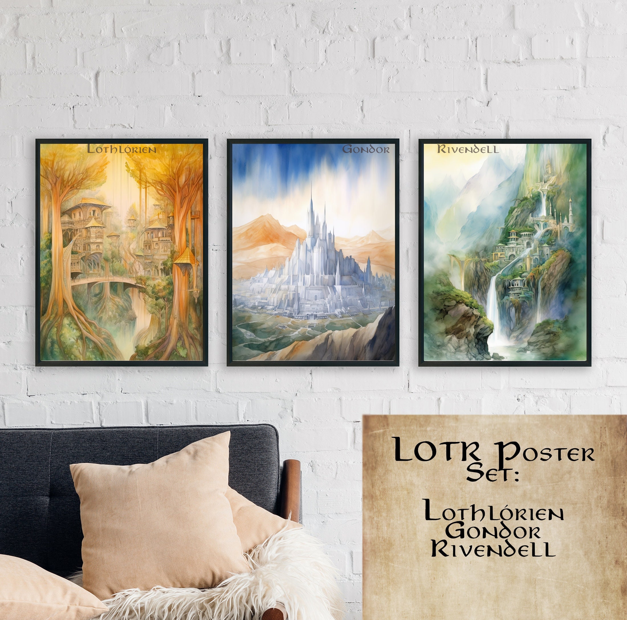 Lord of the Rings Wall Art Middle Earth Wall Decor Lord of the Etsy