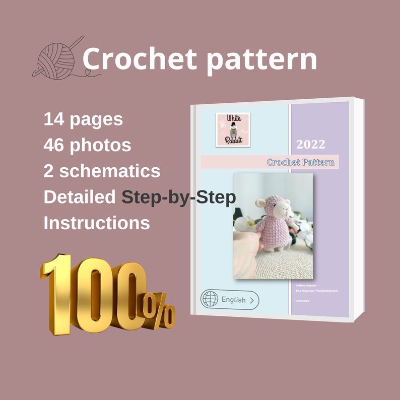 Crochet Pattern Little Sheep: Easy Amigurumi  tutorial for Beginners - PDF in English, Digital