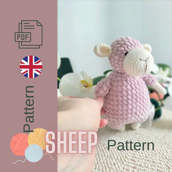 Crochet PATTERN Little Sheep Lamb, Amigurumi tutorial PDF in English | Beginners crochet | Digital