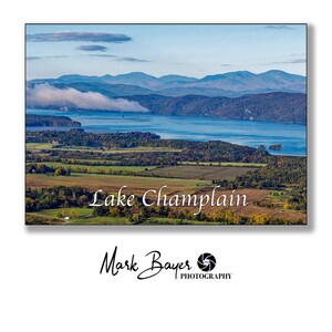 Höstlandskapsfotografitryck från Lake Champlain: Digital nedladdning av natursköna väggkonst i Vermont