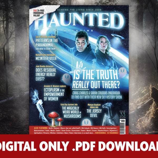 Haunted Magazine Issue 33 - Digital Only Download - Paranormal, Craig Charles, Sarah Cruddas, Ectoplasm, Jersey Devil, Mcinteer Villa