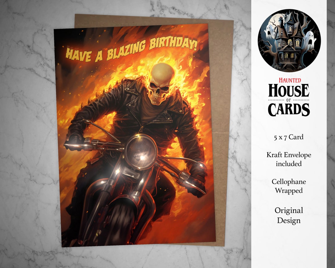 Ghost Rider Card Horror Birthday Card, Ghost Rider, Marvel Inspired, Comic Book, Cards ...