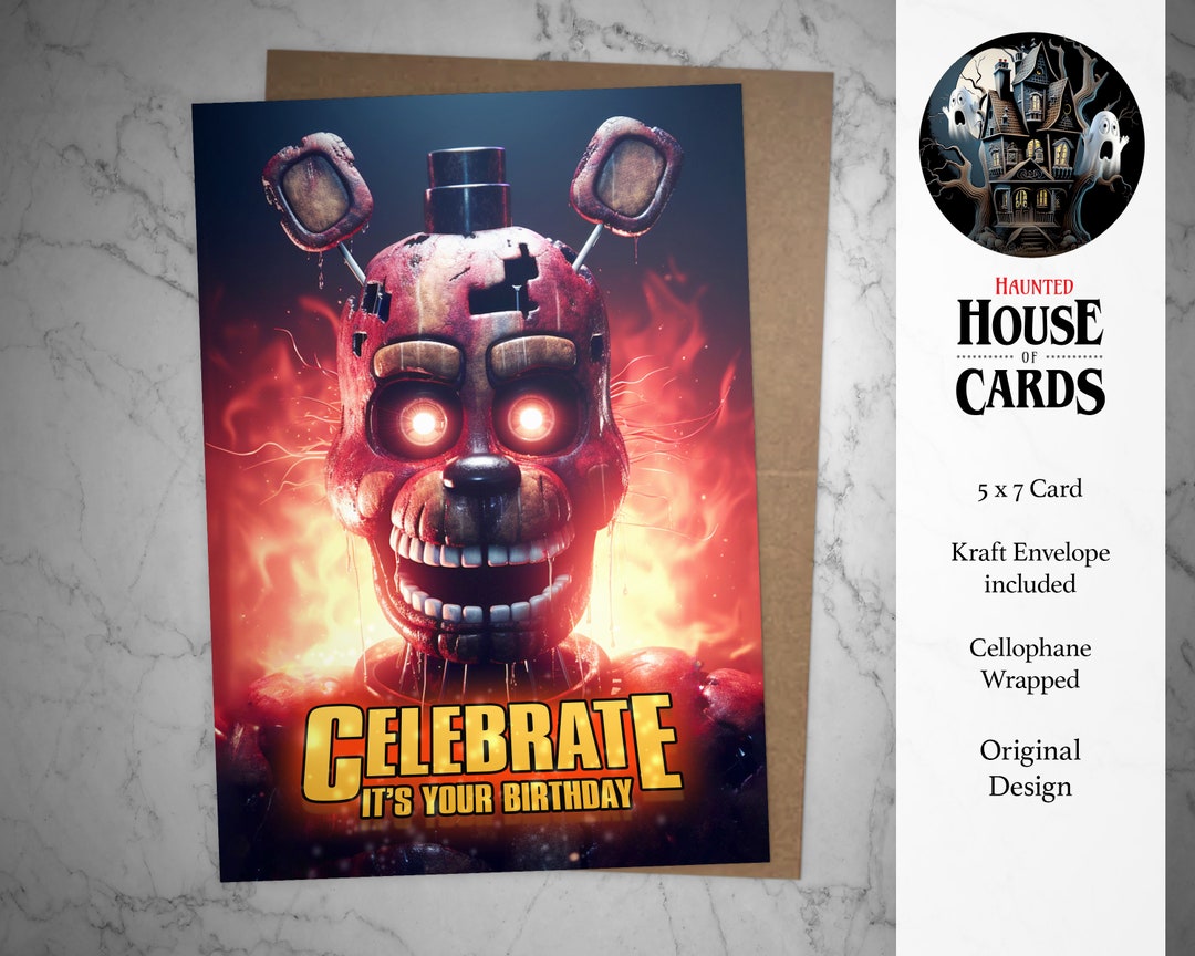 Five Nights at Freddys Inspired Birthday Card, Gamer Gift - Etsy