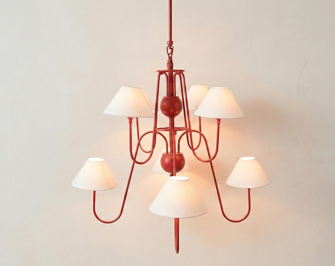Red Chandelier: Opulent Scarlet Elegance