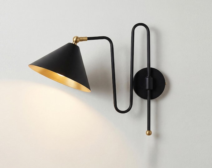 Modern Black Wall Lamp – Minimalist LED Wall Light for Living Room, Bedroom & Hallway