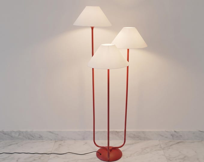 Floor Lamp in Red Color Contemporary Standing Lamp with Soft Fabric Shades for Bedroom Office SofaSide Modern Home Lighting Decor designlamp