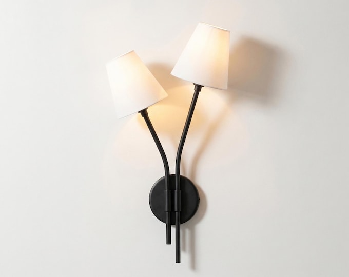 Handcrafted Matte Black Wall Sconce Rustic and Modern Light Fixture