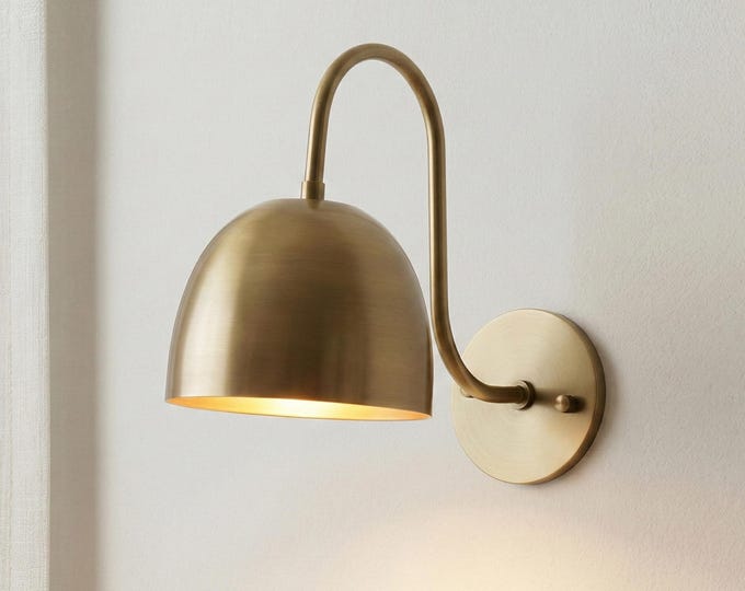 Aged Brown antique Wall Sconce: Mid-Century Modern Wall Lamp