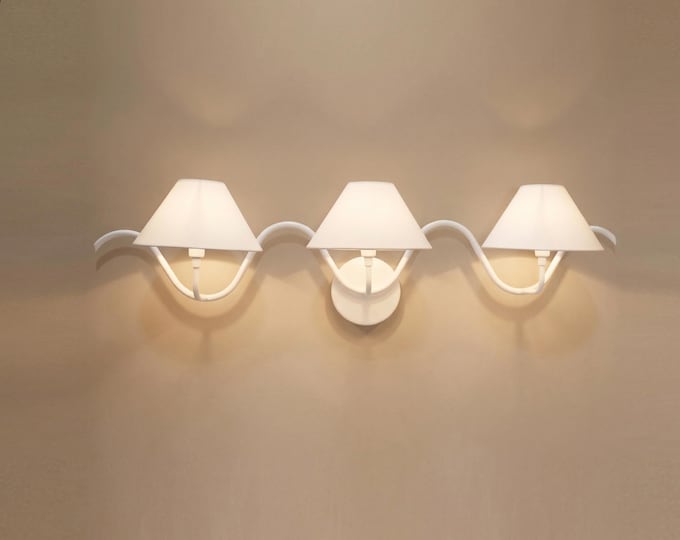 Matte White Tree Branch Wall Lamp: Mid-Century Modern 3-Light Sconce