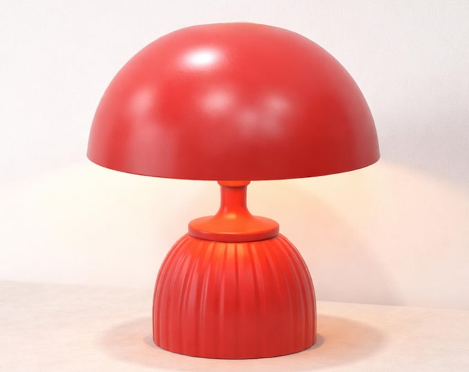 Red Bedside Table Lamp: Modern Living Room Decor