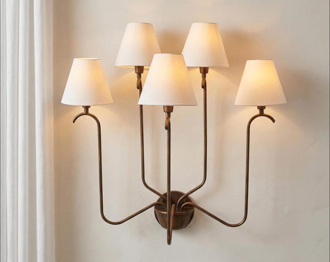 Antique Brass Crown Wall Light