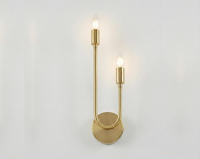 Handmade Raw Brass Wall Sconce: Modern Industrial Lighting