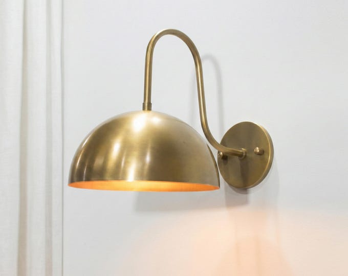 Aged Brown antique Wall Sconce: Mid-Century Modern Wall Lamp