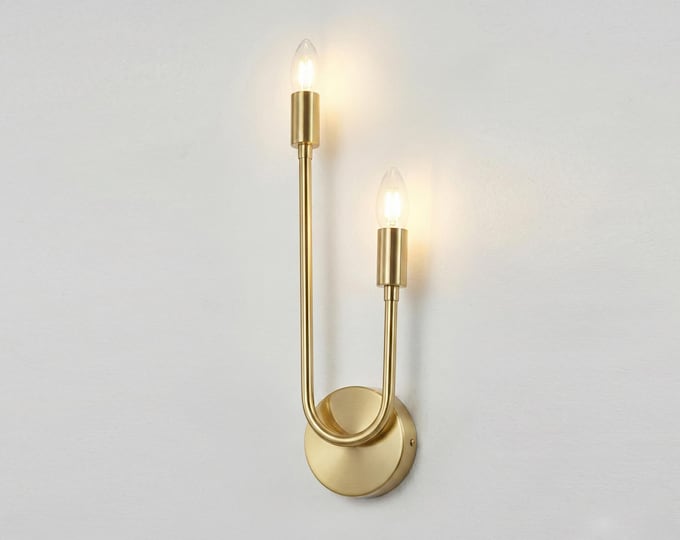 Handmade Raw Brass Wall Sconce: Modern Industrial Lighting