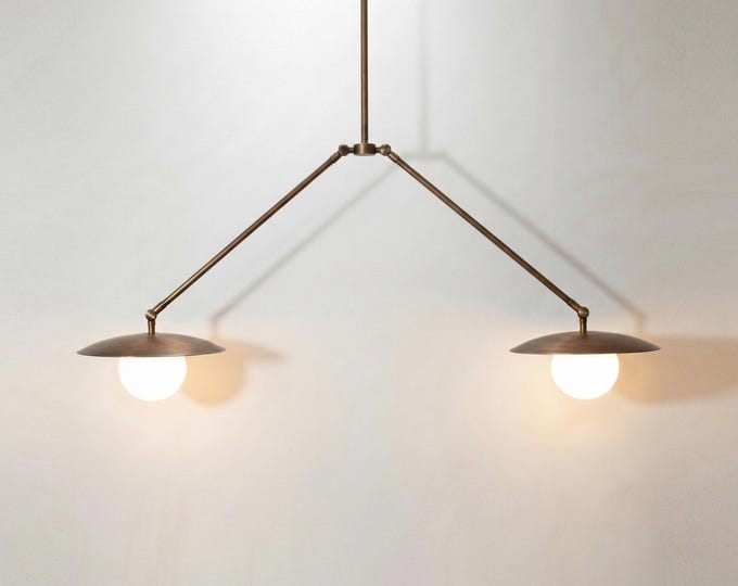 Opulent Trio Shade Chandelier in Brown Antique Brass for Luxury Bedrooms