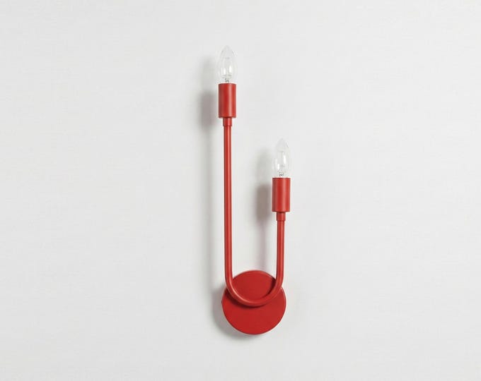Red Muse Double Candle Sconce – Contemporary Accent Lighting