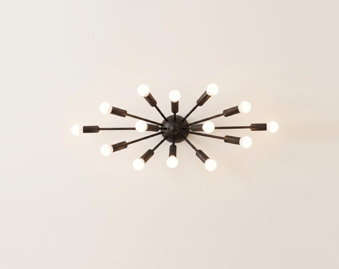 Matte Black 14 Light Wall Lamp, Modern Multi Arm Wall Sconce, Industrial Indoor Lighting Fixture, Contemporary Bedroom Living Room Light