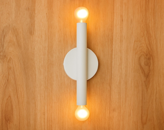Luxury Modern Dual-Bulb Wall Sconce for Designer Living, Bedroom & Hallway Spaces