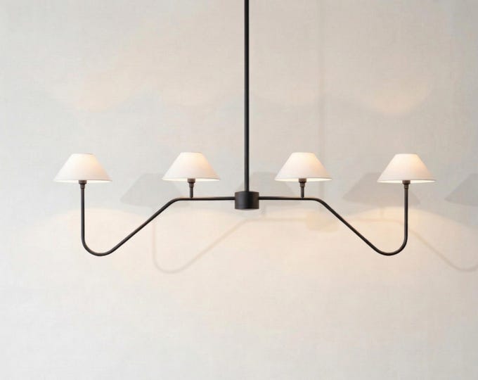 Matte Black Sputnik Chandelier: Stilnovo Style, 4-Light Fixture
